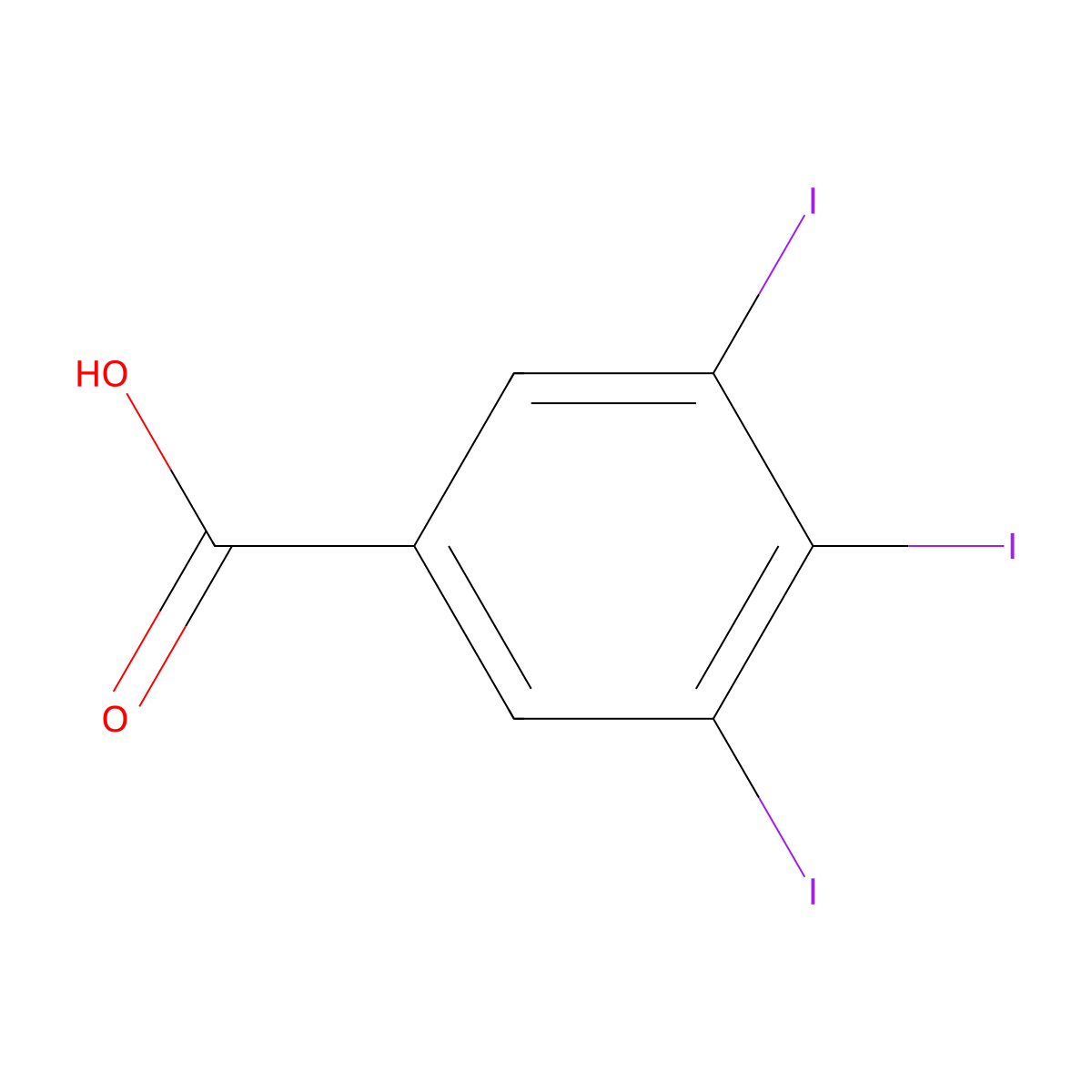 3,4,5-Triiodobenzoic acid molecular structure, CAS 2338-20-7