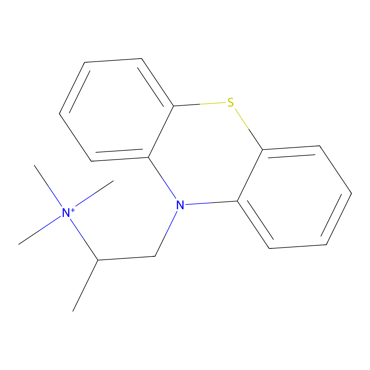 N,N,N,alpha-Tetramethyl-10H-phenothiazine-10-ethanaminium molecular structure, CAS 2338-21-8