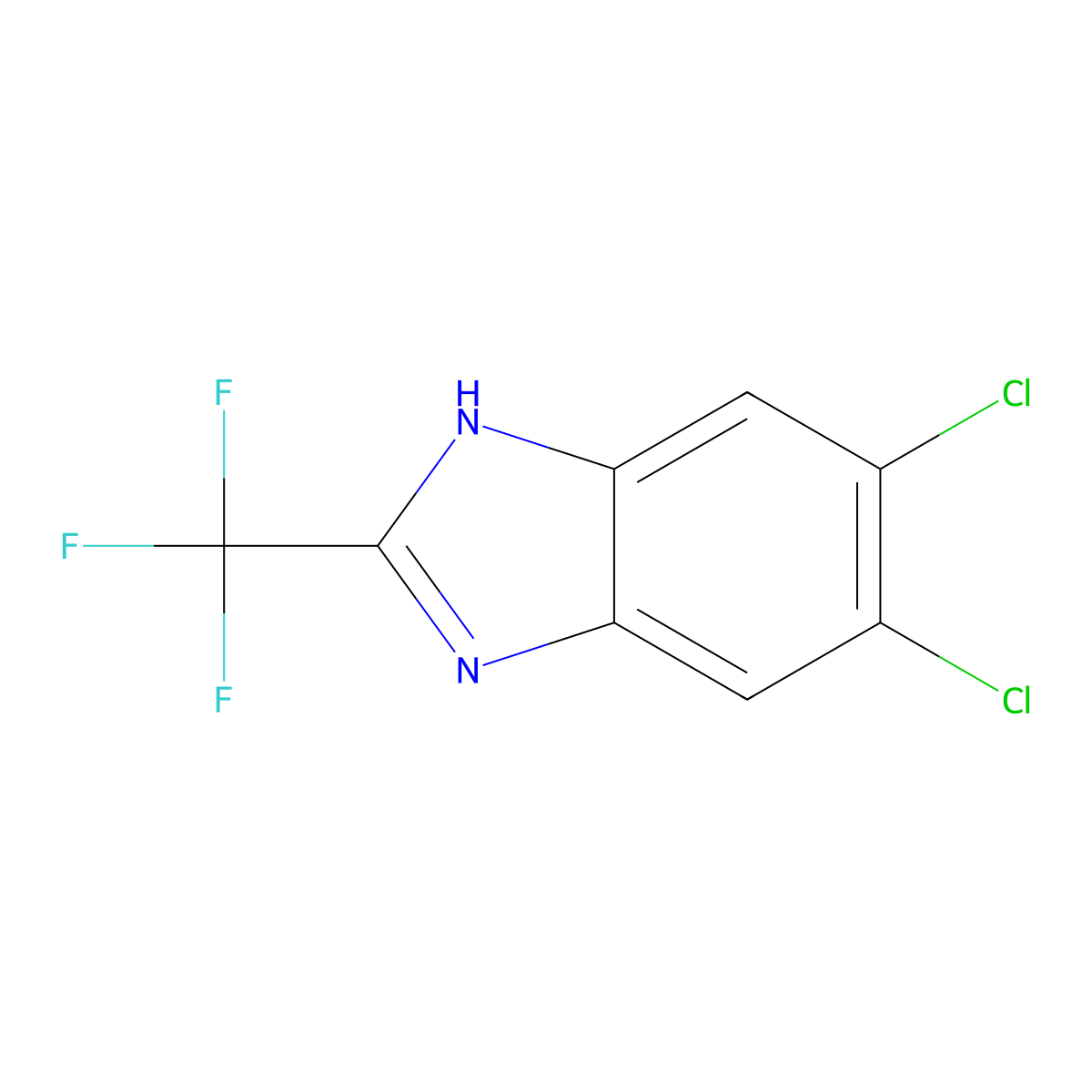 5,6-Dichloro-2-(trifluoromethyl)-1H-benzimidazole molecular structure, CAS 2338-25-2