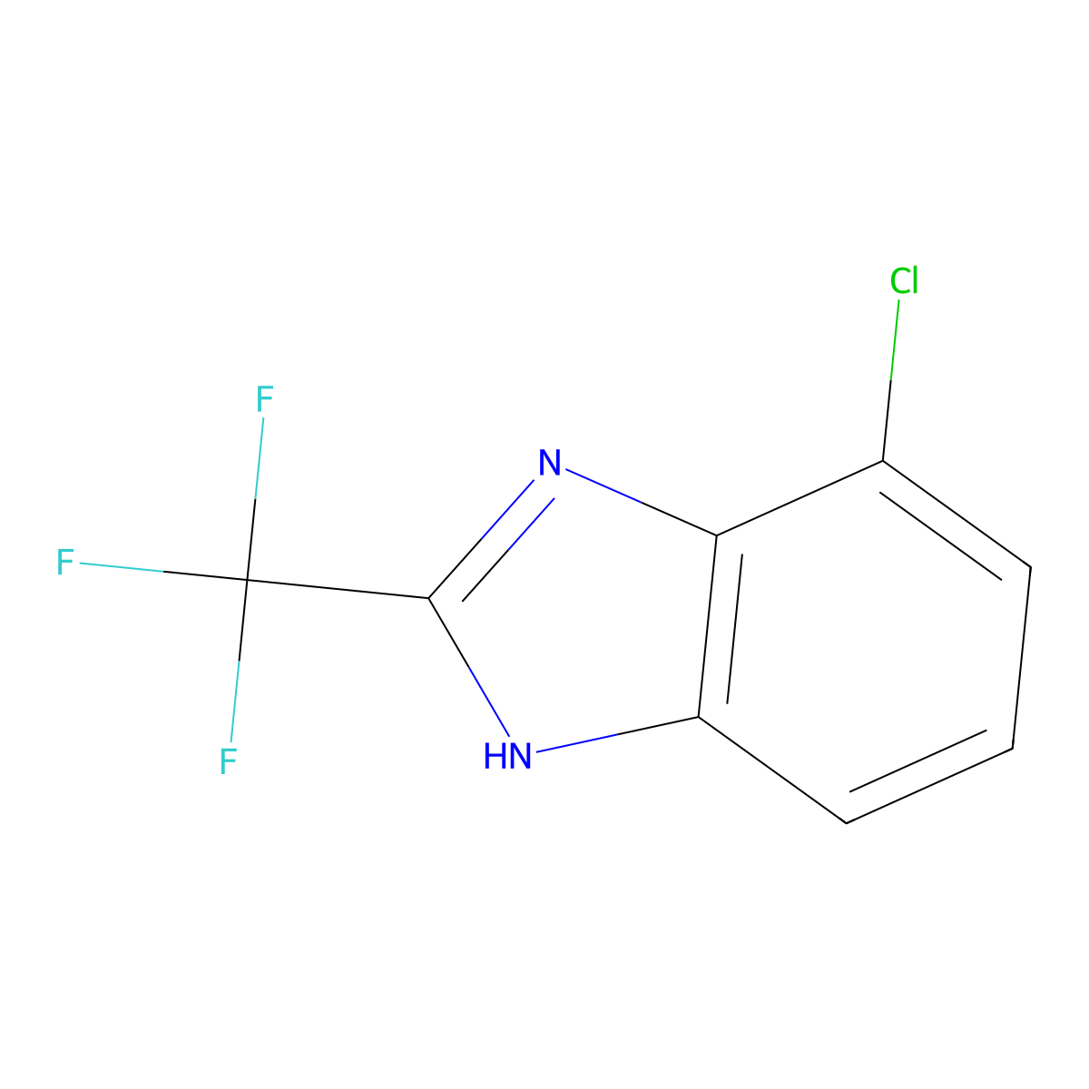 Benzimidazole, 4-chloro-2-(trifluoromethyl)- molecular structure, CAS 2338-31-0