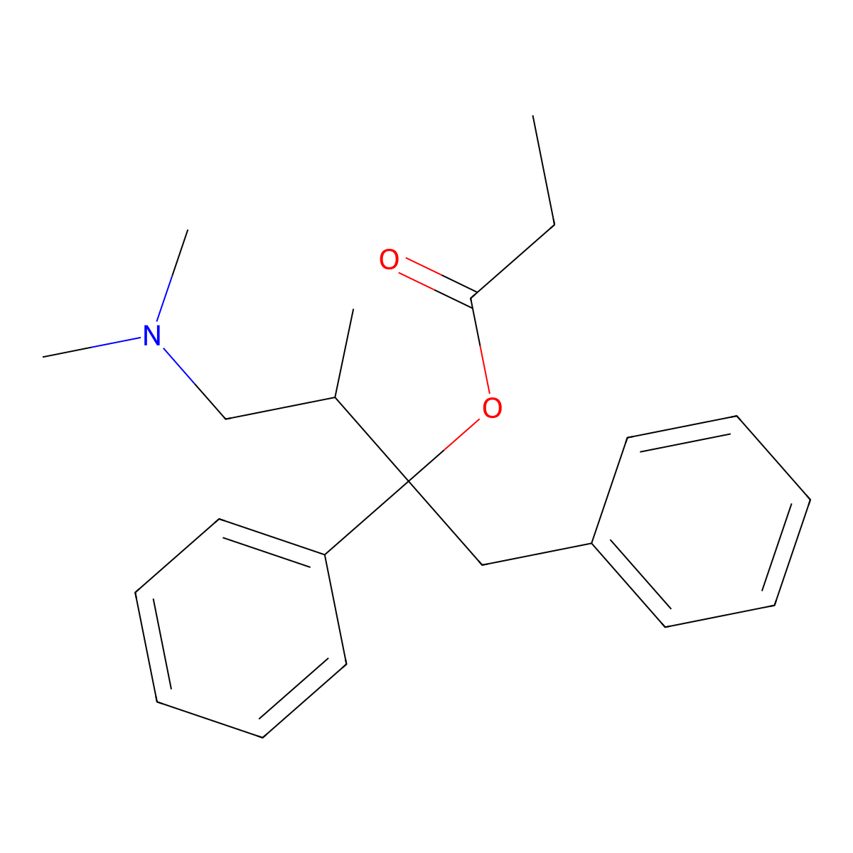 Levopropoxyphene molecular structure, CAS 2338-37-6