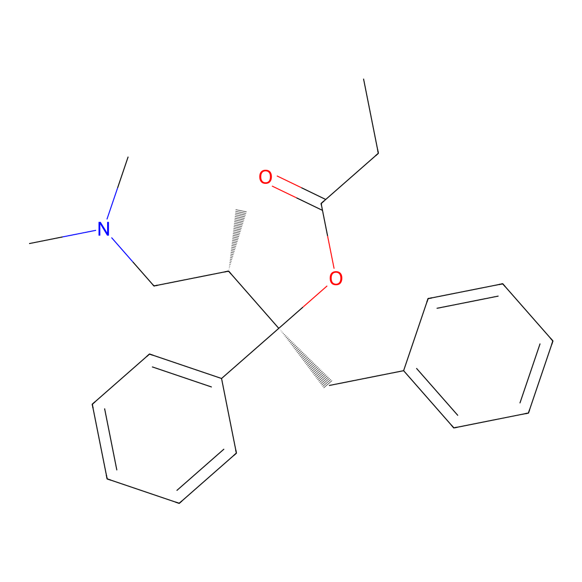 Levopropoxyphene molecular structure, CAS 2338-37-6
