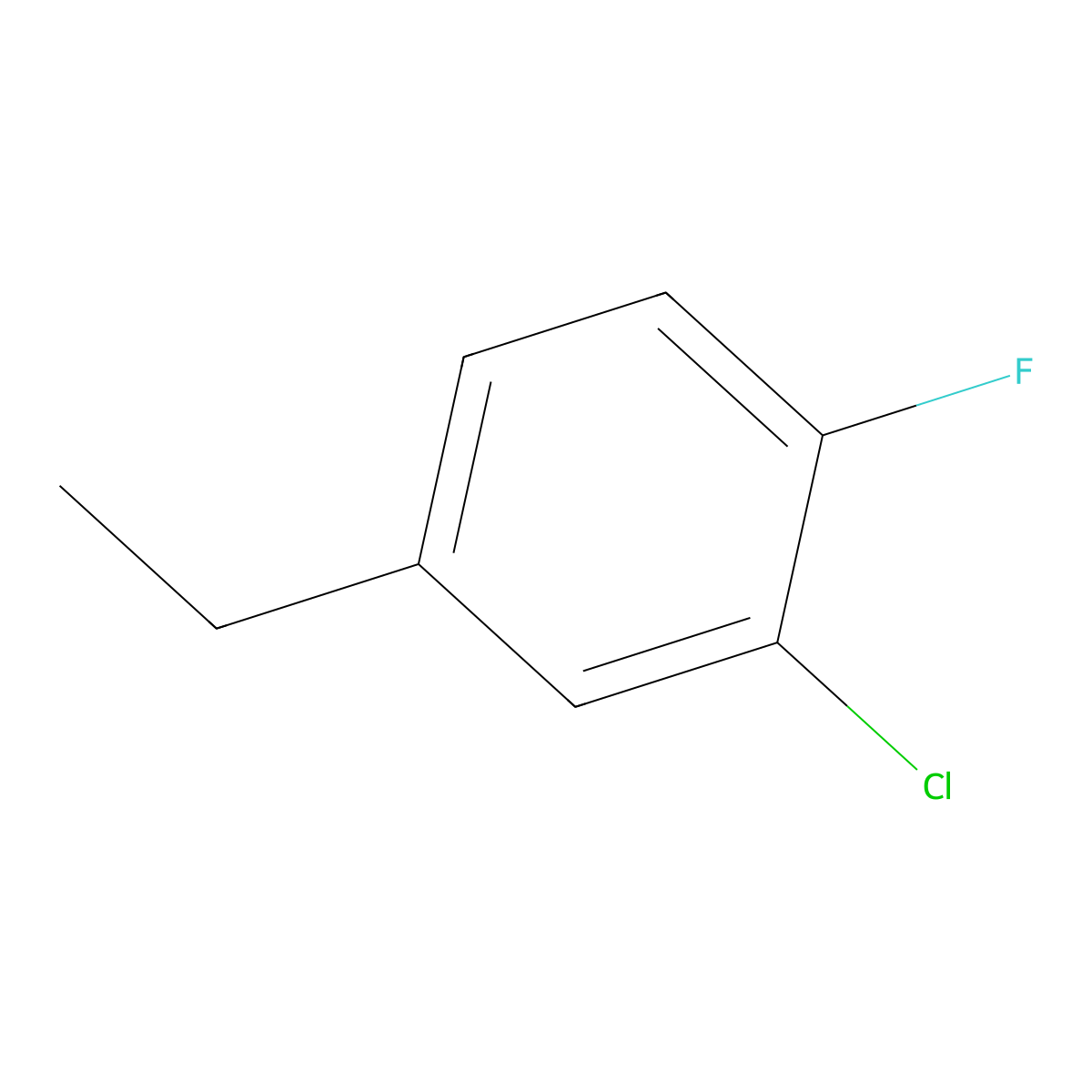 2-Chloro-4-ethyl-1-fluorobenzene molecular structure, CAS 2338-49-0