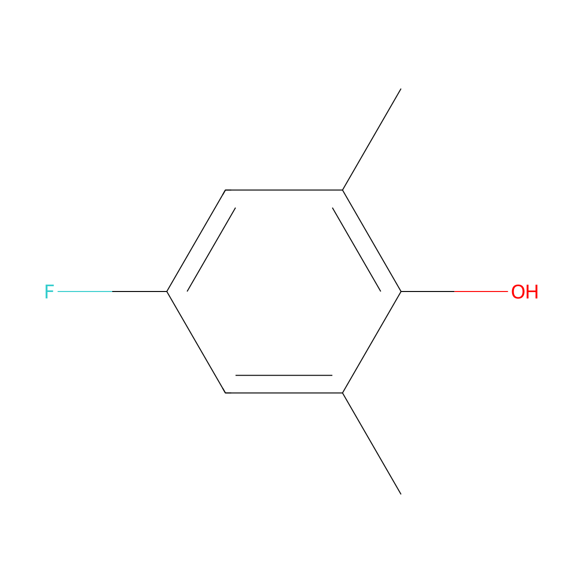 4-Fluoro-2,6-dimethylphenol molecular structure, CAS 2338-56-9