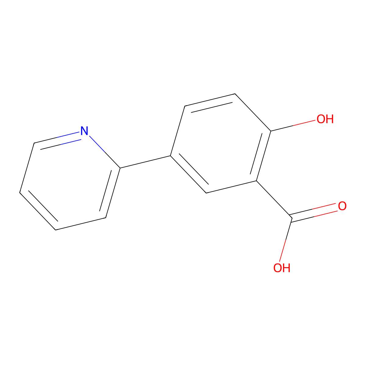 2-Hydroxy-5-pyridin-2-ylbenzoic acid molecular structure, CAS 23380-75-8