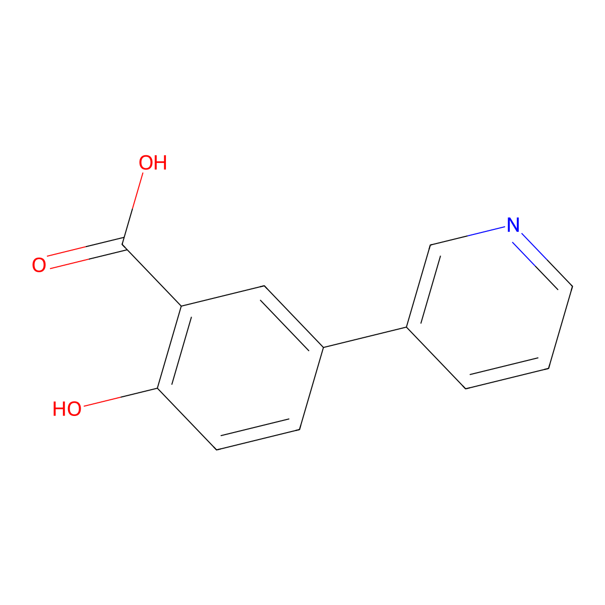 2-Hydroxy-5-(pyridin-3-yl)benzoic acid molecular structure, CAS 23380-76-9