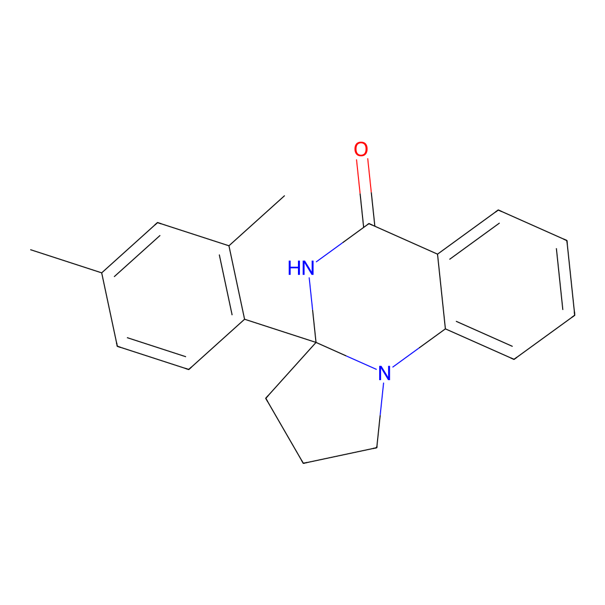 1,2,3,3A-Tetrahydro-3A-(2,4-xylyl)pyrrolo(1,2-A)quinazolin-5(4H)-one molecular structure, CAS 23380-90-7