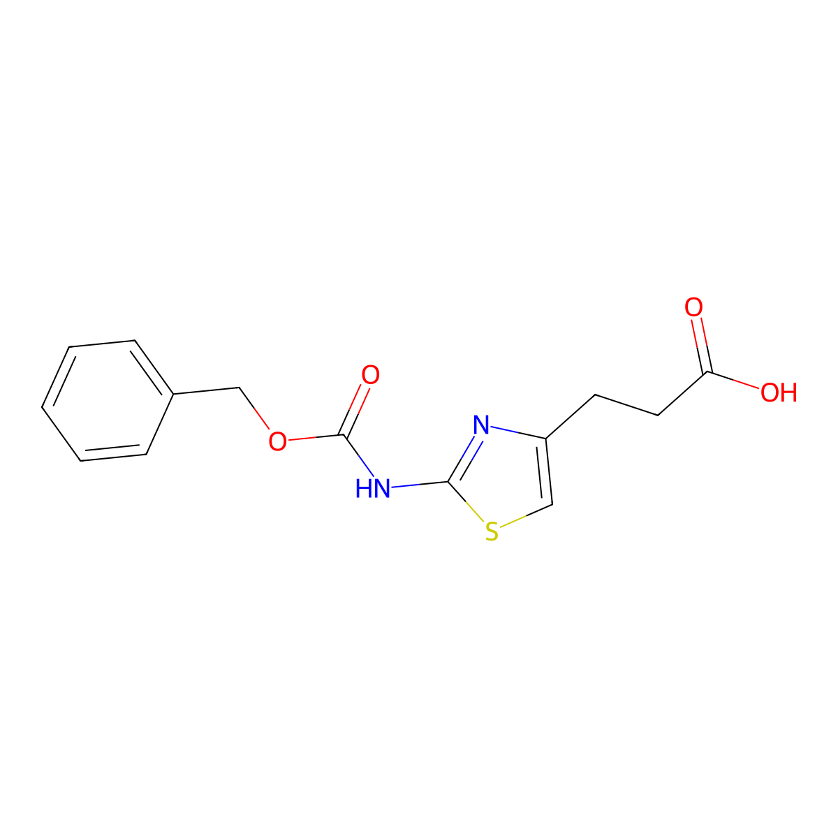 3-(2-{[(Benzyloxy)carbonyl]amino}-1,3-thiazol-4-yl)propanoic acid molecular structure, CAS 2338254-78-5