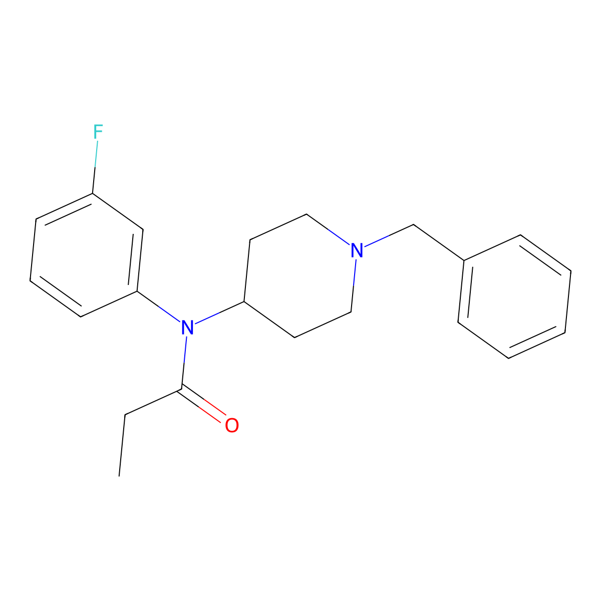 N-(1-Benzylpiperidin-4-yl)-N-(3-fluorophenyl)propanamide molecular structure, CAS 2338332-21-9