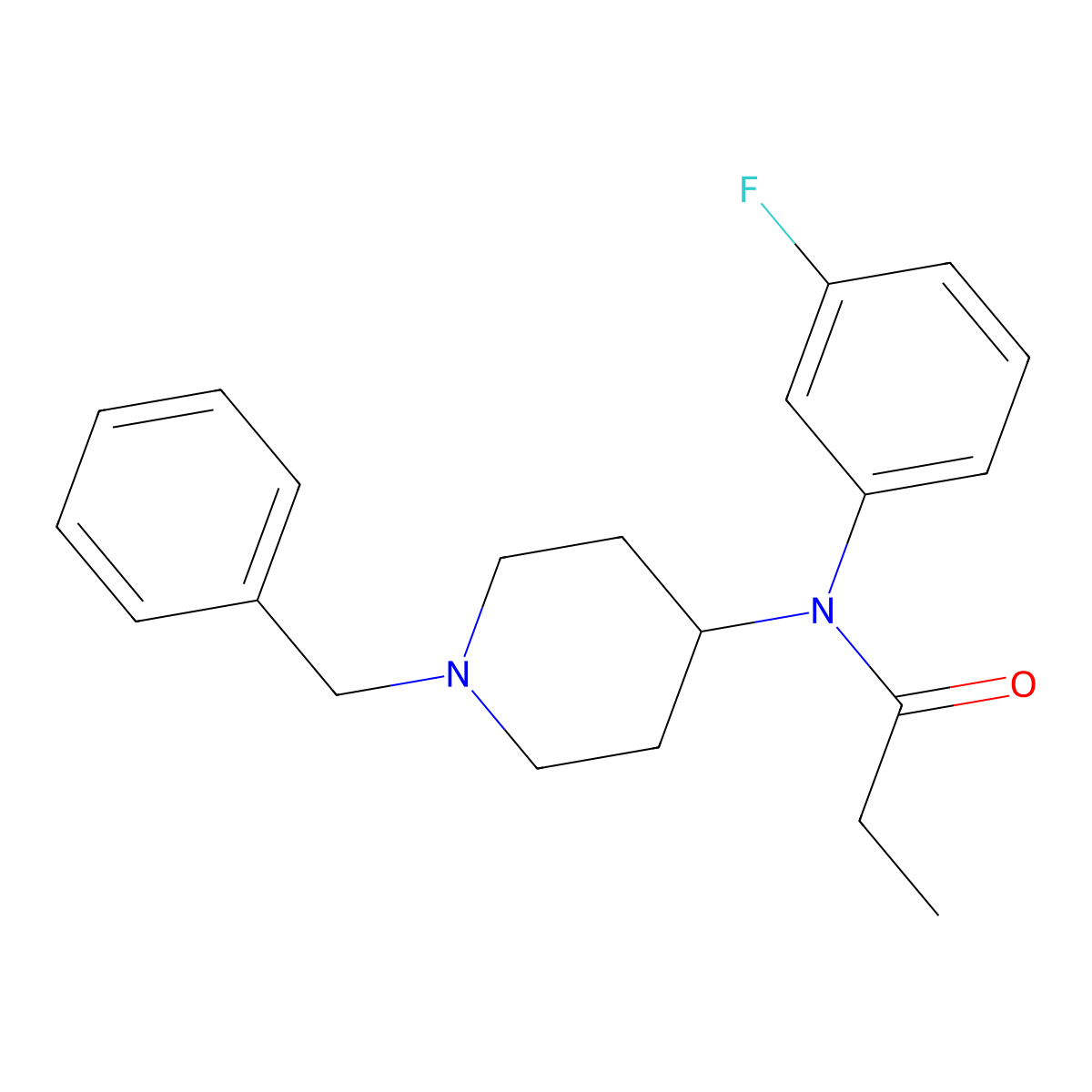 N-(1-Benzylpiperidin-4-yl)-N-(3-fluorophenyl)propanamide molecular structure, CAS 2338332-21-9