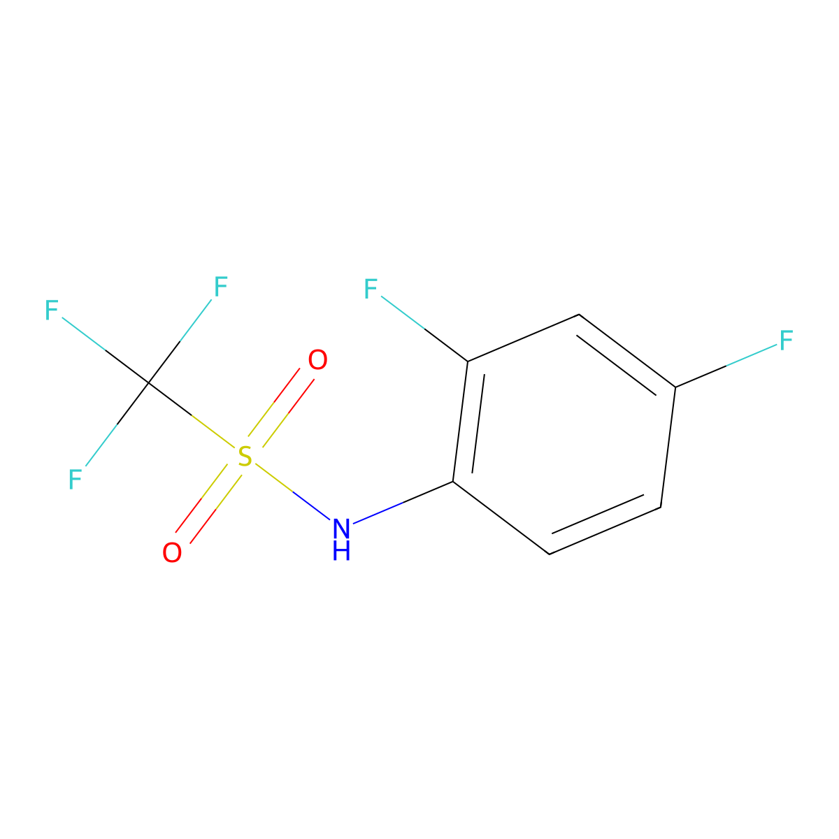 Methanesulfonamide, N-(2,4-difluorophenyl)-1,1,1-trifluoro- molecular structure, CAS 23384-22-7