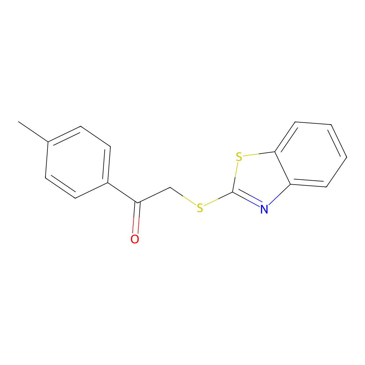 2-(1,3-Benzothiazol-2-ylsulfanyl)-1-(4-methylphenyl)ethanone molecular structure, CAS 23384-64-7