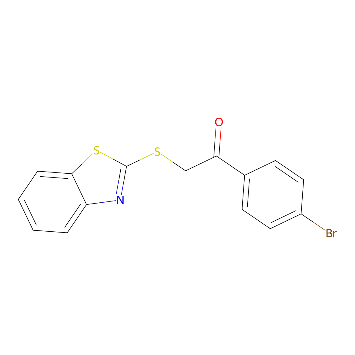 2-(1,3-Benzothiazol-2-ylsulfanyl)-1-(4-bromophenyl)ethanone molecular structure, CAS 23384-65-8