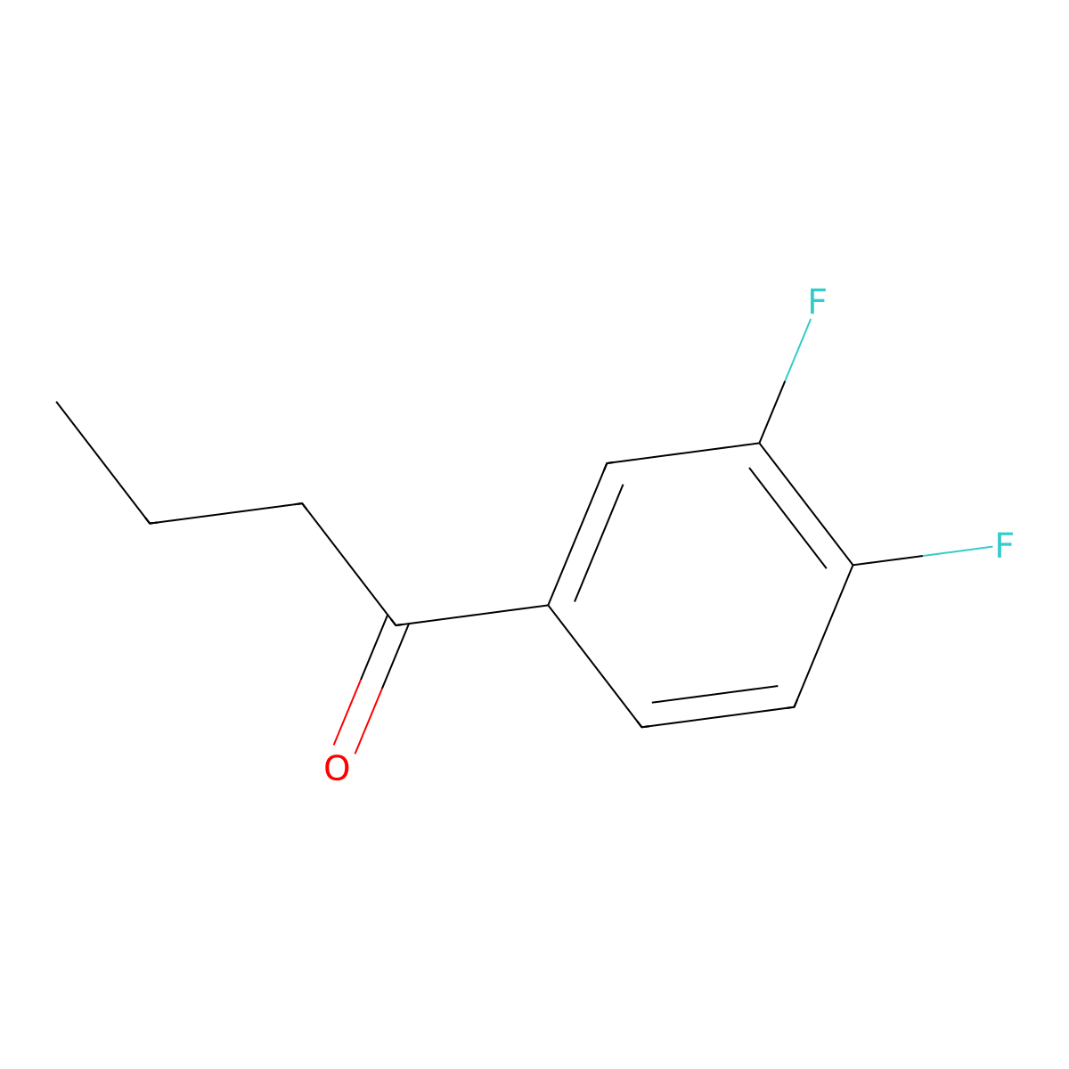 1-Butanone, 1-(3,4-difluorophenyl)- molecular structure, CAS 23384-73-8