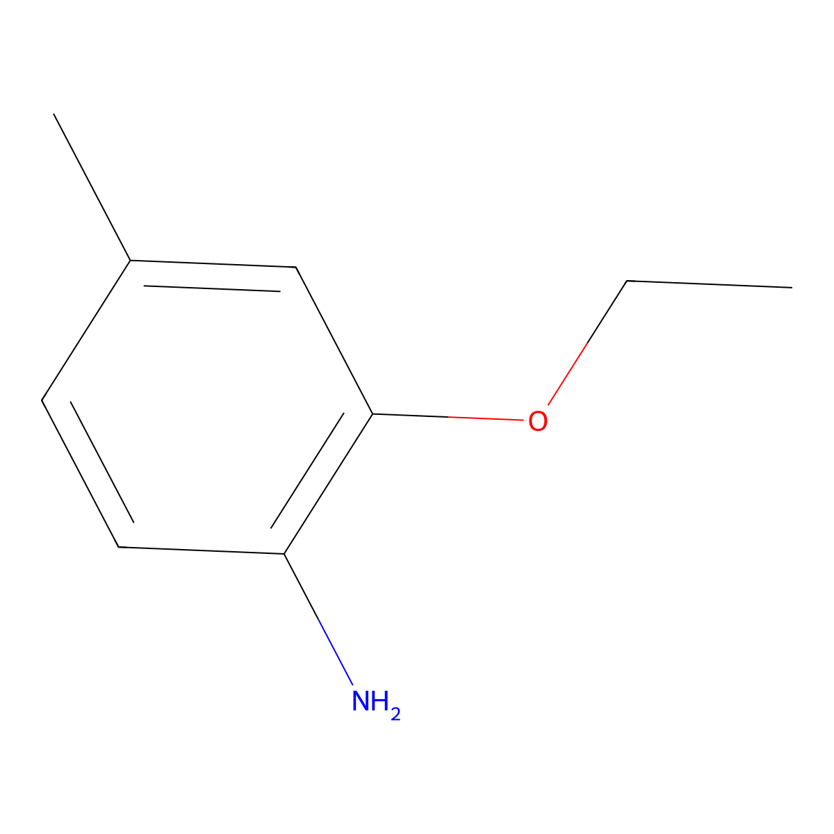 2-Ethoxy-4-methylaniline molecular structure, CAS 23385-44-6