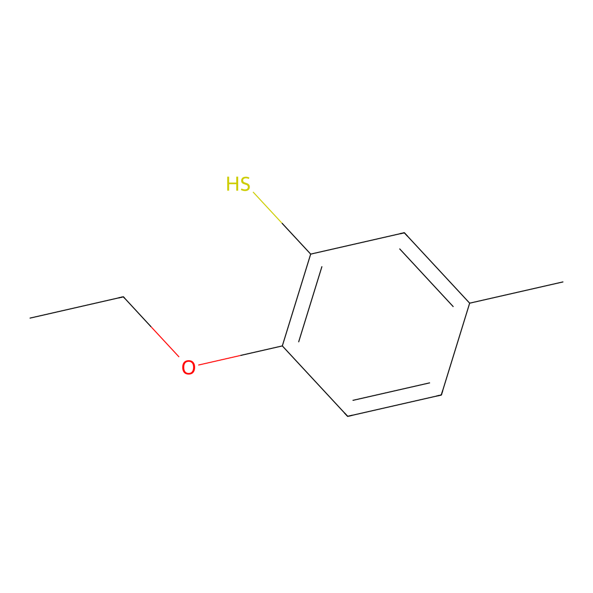 2-Ethoxy-5-methylbenzenethiol molecular structure, CAS 23385-48-0