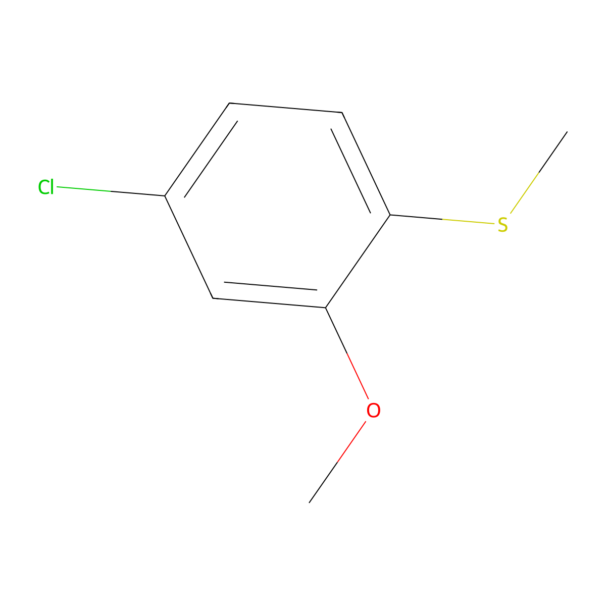 (4-Chloro-2-methoxyphenyl)(methyl)sulfane molecular structure, CAS 23385-52-6