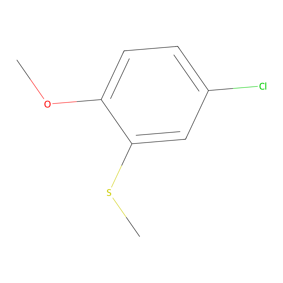 3-Chloro-6-methoxyphenyl methyl sulfide molecular structure, CAS 23385-57-1
