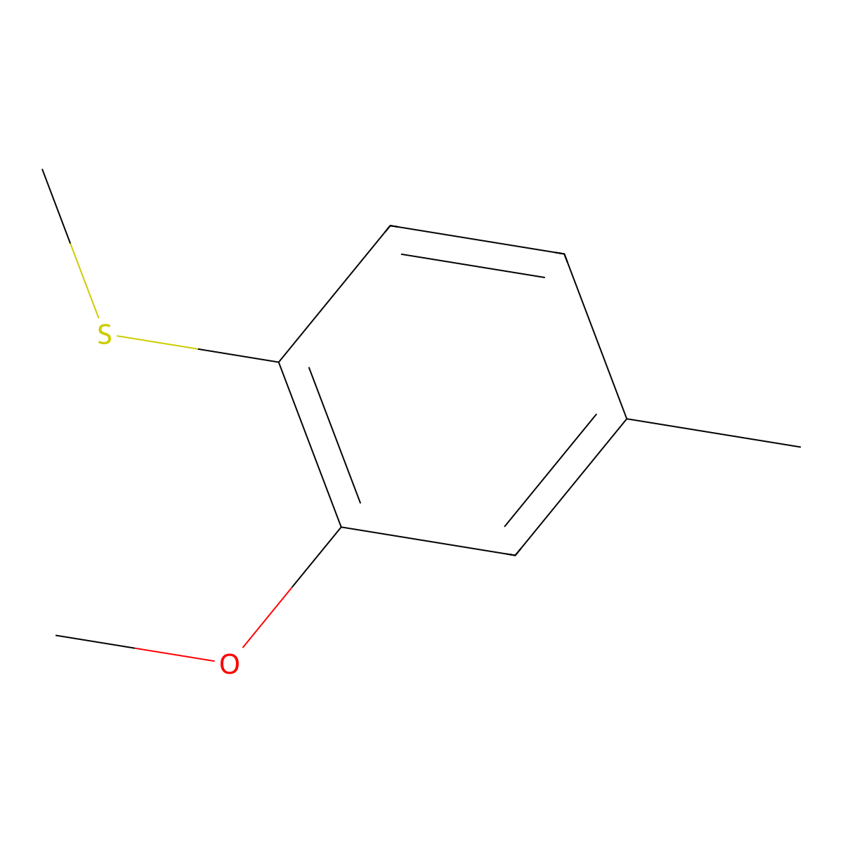 (2-Methoxy-4-methylphenyl)(methyl)sulfane molecular structure, CAS 23385-58-2