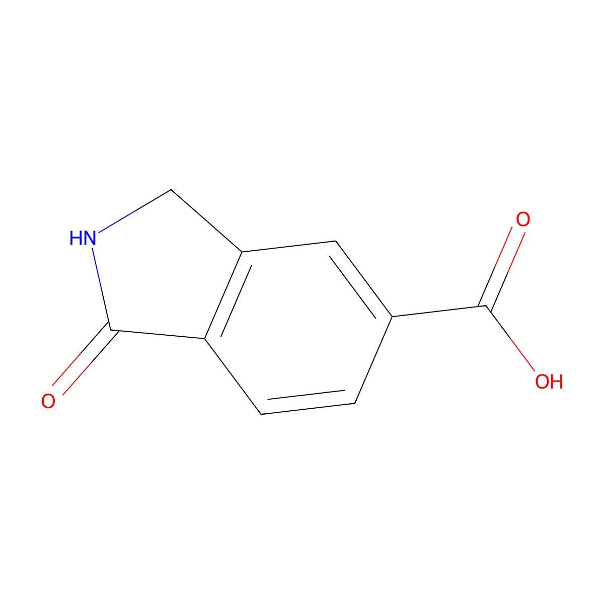 1-Oxo-2,3-dihydro-1H-isoindole-5-carboxylic acid molecular structure, CAS 23386-40-5