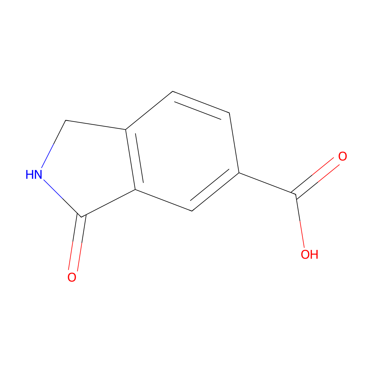 3-oxo-2,3-dihydro-1H-isoindole-5-carboxylic acid molecular structure, CAS 23386-41-6
