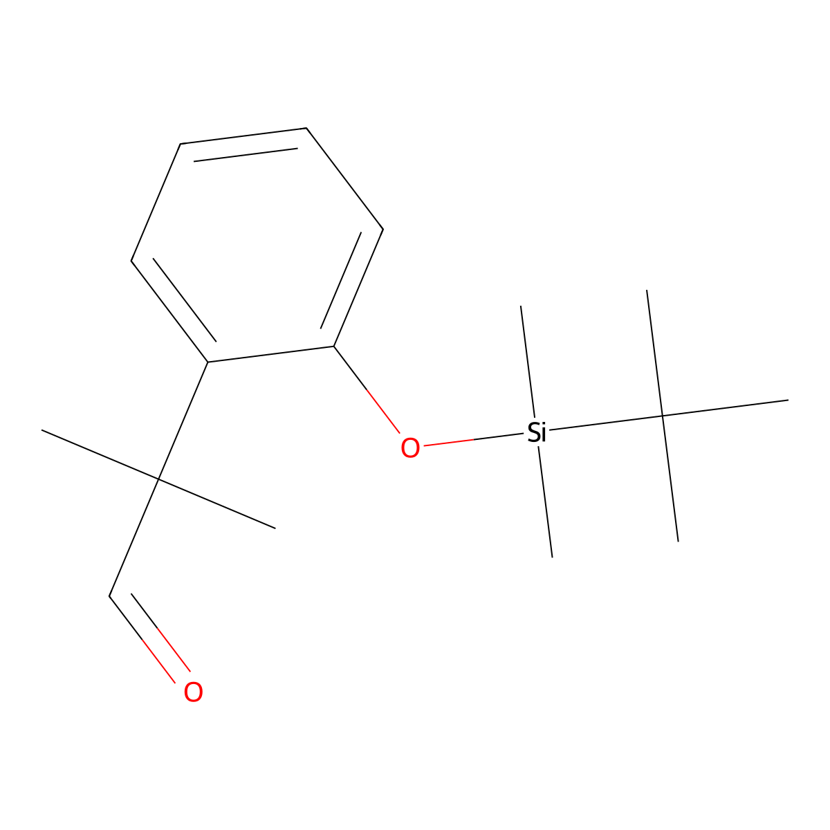 2-(2-((tert-Butyldimethylsilyl)oxy)phenyl)-2-methylpropanal molecular structure, CAS 2338684-90-3