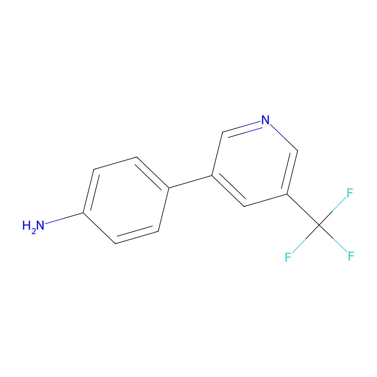 4-[5-(Trifluoromethyl)-3-pyridinyl]benzenamine molecular structure, CAS 2338817-50-6
