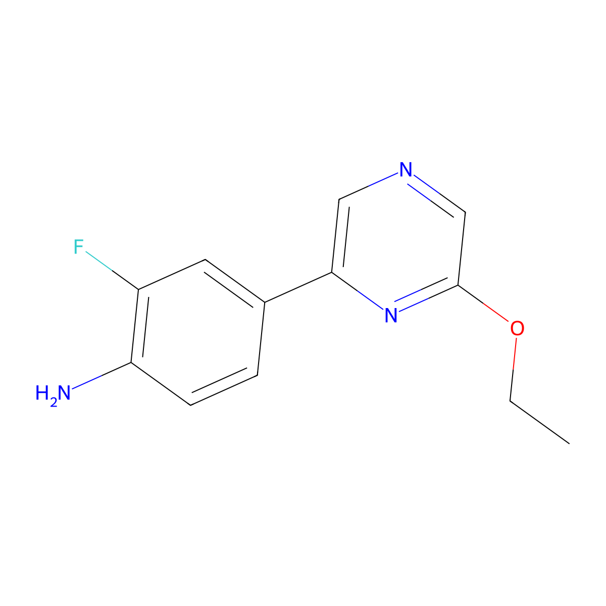 4-(6-Ethoxy-2-pyrazinyl)-2-fluorobenzenamine molecular structure, CAS 2338817-63-1