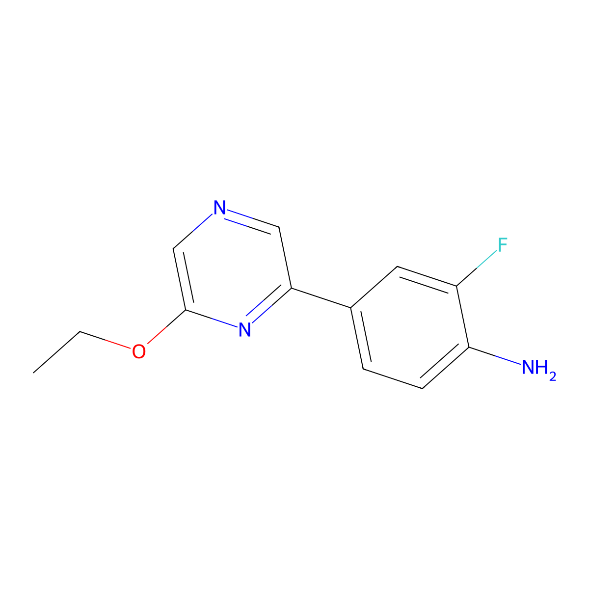 4-(6-Ethoxy-2-pyrazinyl)-2-fluorobenzenamine molecular structure, CAS 2338817-63-1
