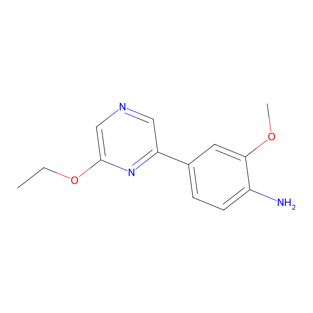4-(6-Ethoxy-2-pyrazinyl)-2-methoxybenzenamine molecular structure, CAS 2338818-11-2
