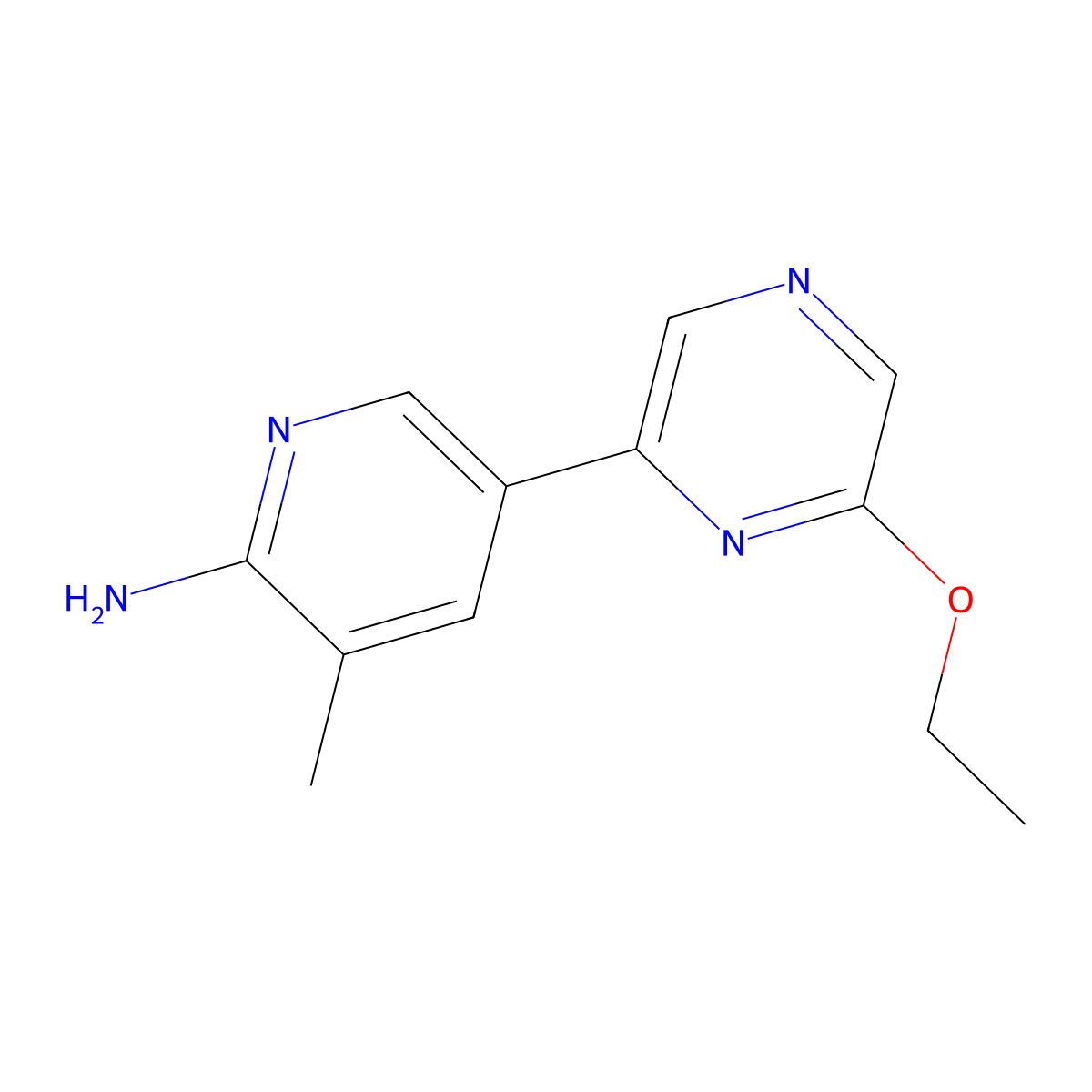 5-(6-Ethoxy-2-pyrazinyl)-3-methyl-2-pyridinamine molecular structure, CAS 2338818-14-5