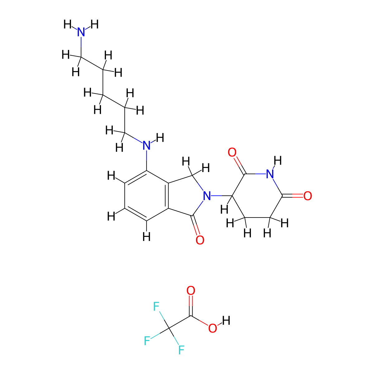 3-{4-[(5-aminopentyl)amino]-1-oxo-2,3-dihydro-1H-isoindol-2-yl}piperidine-2,6-dione,trifluoroaceticacid molecular structure, CAS 2338824-42-1