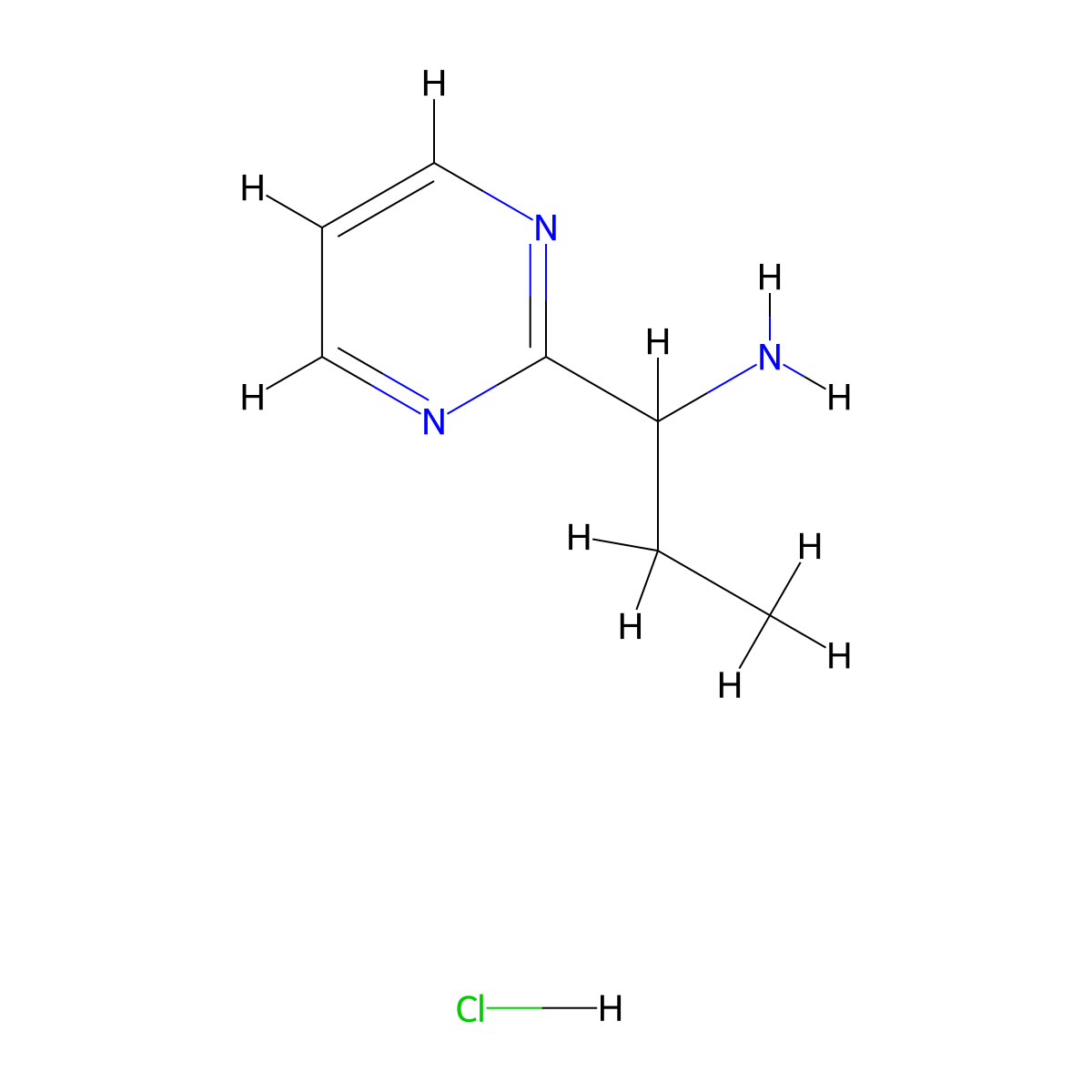 1-(Pyrimidin-2-yl)propan-1-amine hydrochloride molecular structure, CAS 2338863-99-1