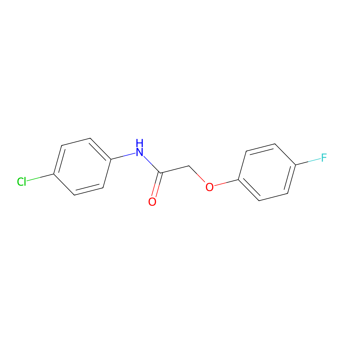 N-(4-chlorophenyl)-2-(4-fluorophenoxy)acetamide molecular structure, CAS 2339-24-4