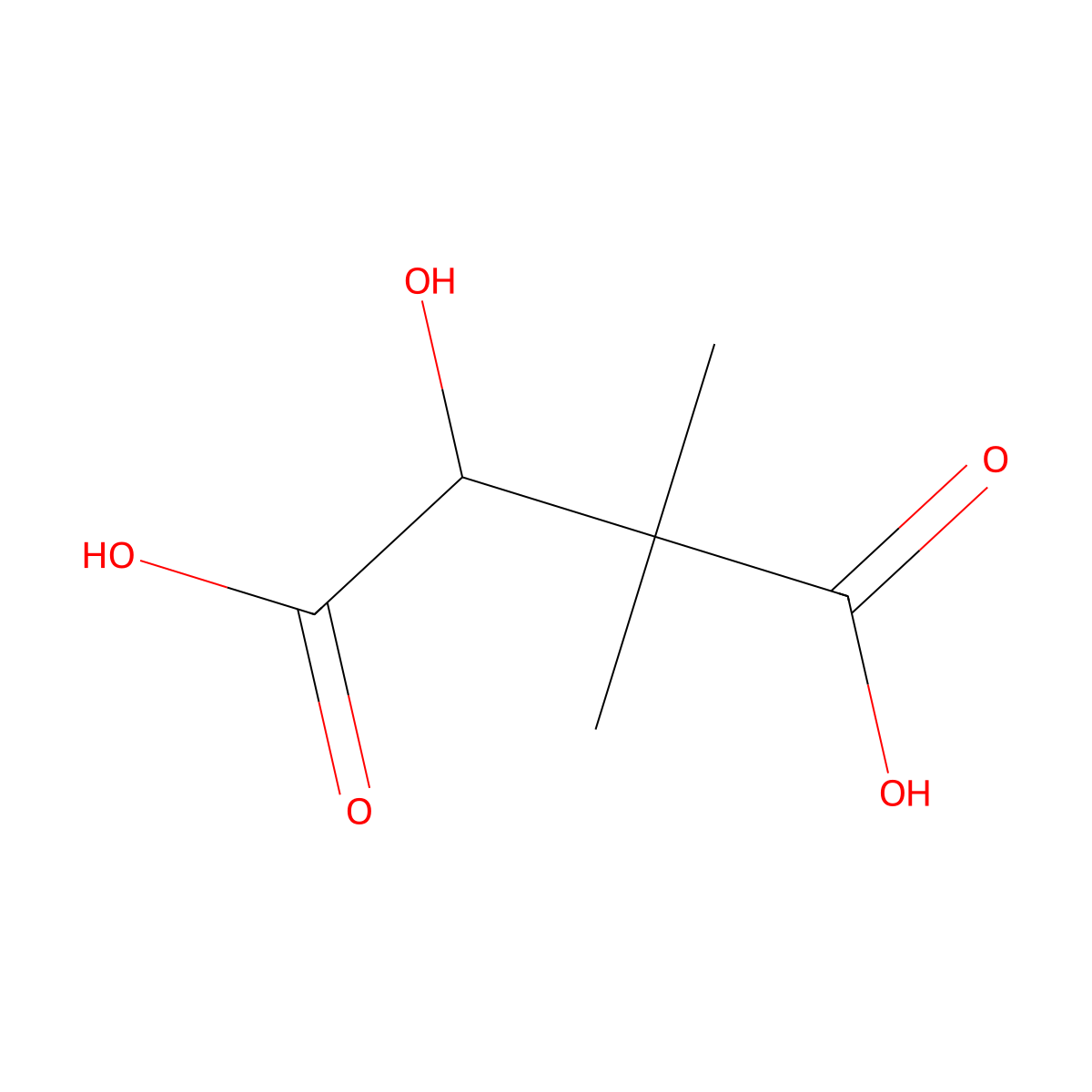 3-Hydroxy-2,2-dimethylbutanedioic acid molecular structure, CAS 23394-55-0