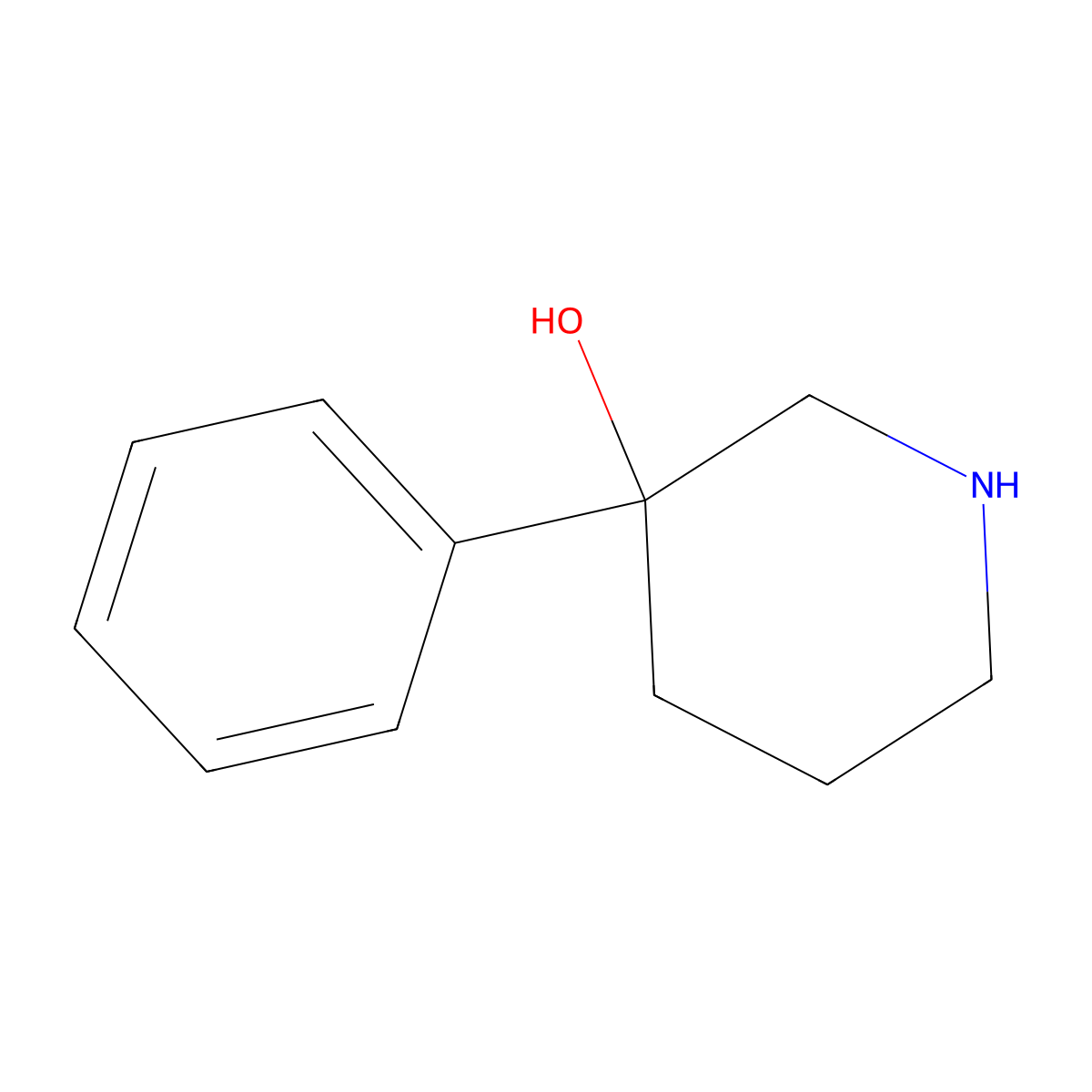 3-Phenylpiperidin-3-ol molecular structure, CAS 23396-50-1