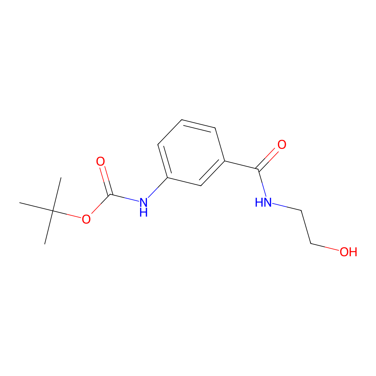tert-butyl N-{3-[(2-hydroxyethyl)carbamoyl]phenyl}carbamate molecular structure, CAS 2339600-54-1