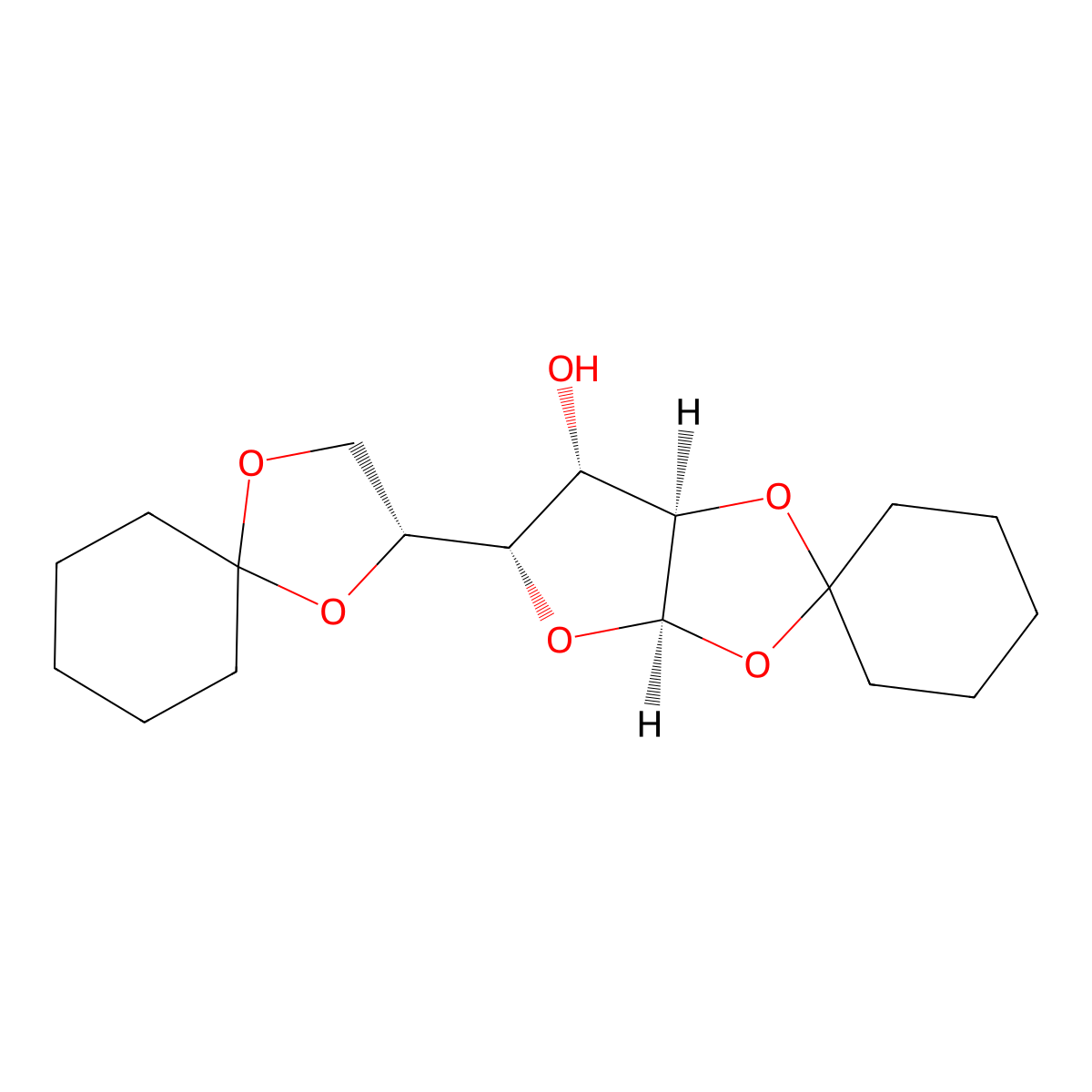 1,2:5,6-Di-O-cyclohexylidene-a-D-glucofuranose molecular structure, CAS 23397-76-4