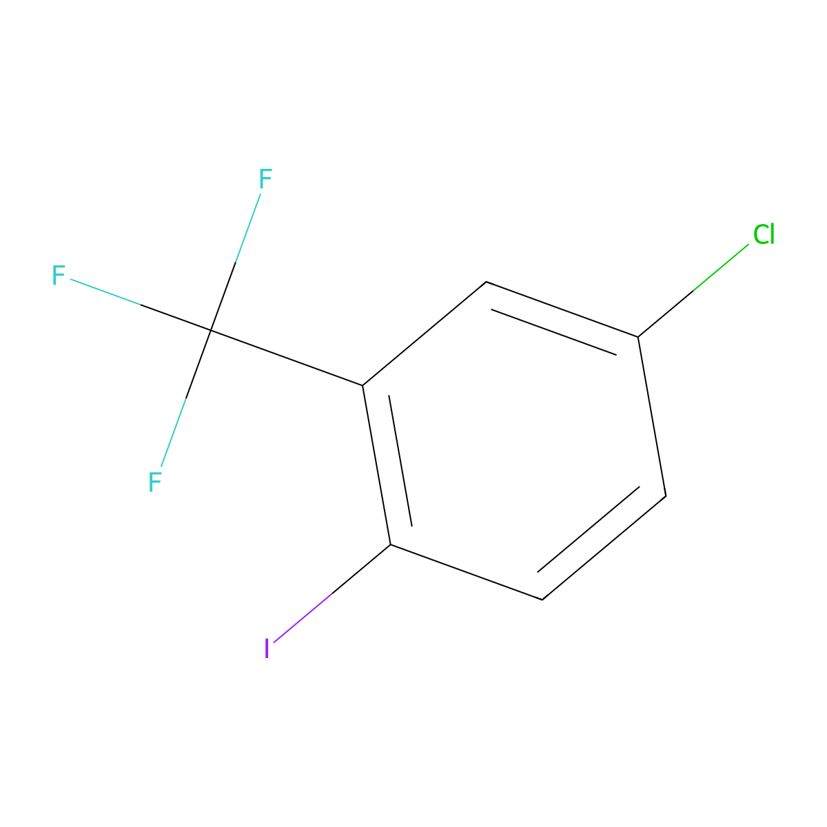 4-Chloro-1-iodo-2-(trifluoromethyl)benzene molecular structure, CAS 23399-77-1