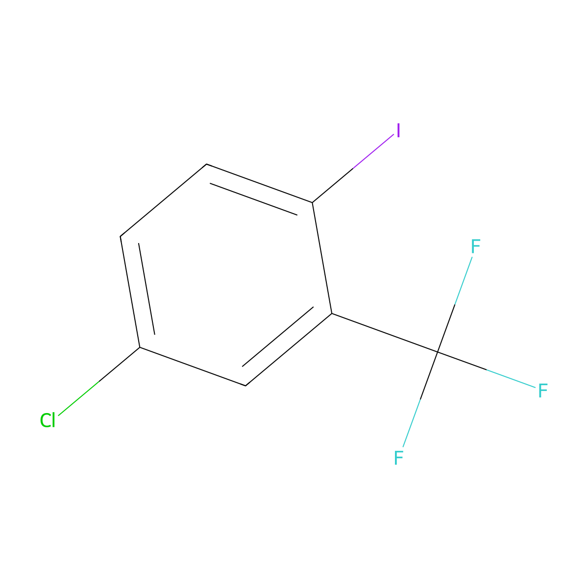 4-Chloro-1-iodo-2-(trifluoromethyl)benzene molecular structure, CAS 23399-77-1