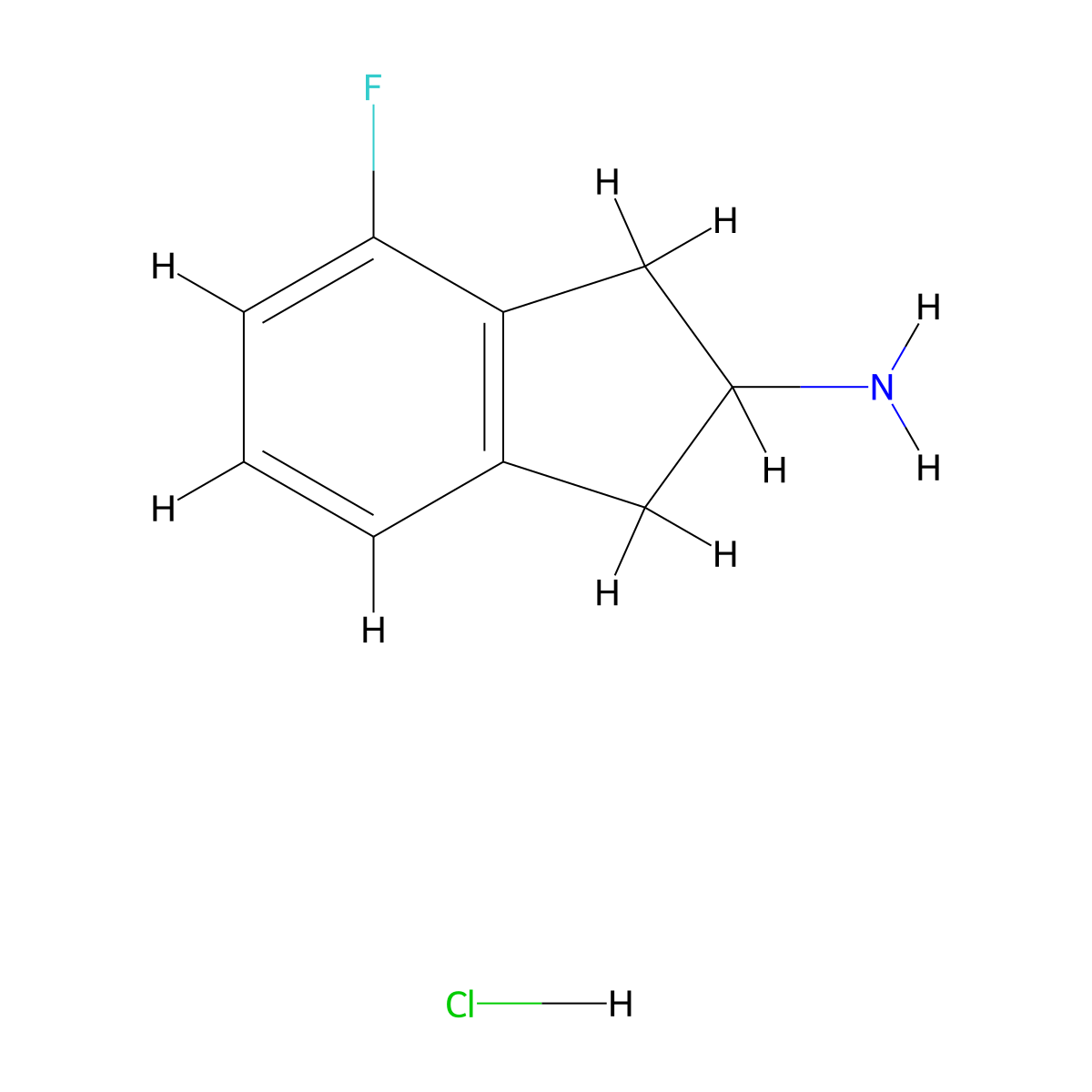 4-Fluoro-indan-2-ylamine hydrochloride molecular structure, CAS 2340-05-8