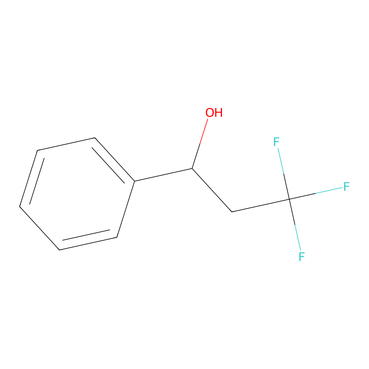 3,3,3-Trifluoro-1-phenylpropan-1-ol molecular structure, CAS 2340-22-9