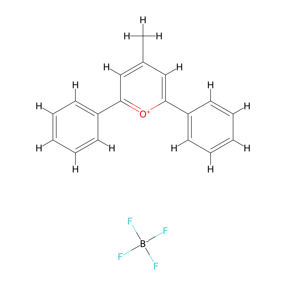 4-Methyl-2,6-diphenylpyrylium tetrafluoroborate molecular structure, CAS 2340-23-0