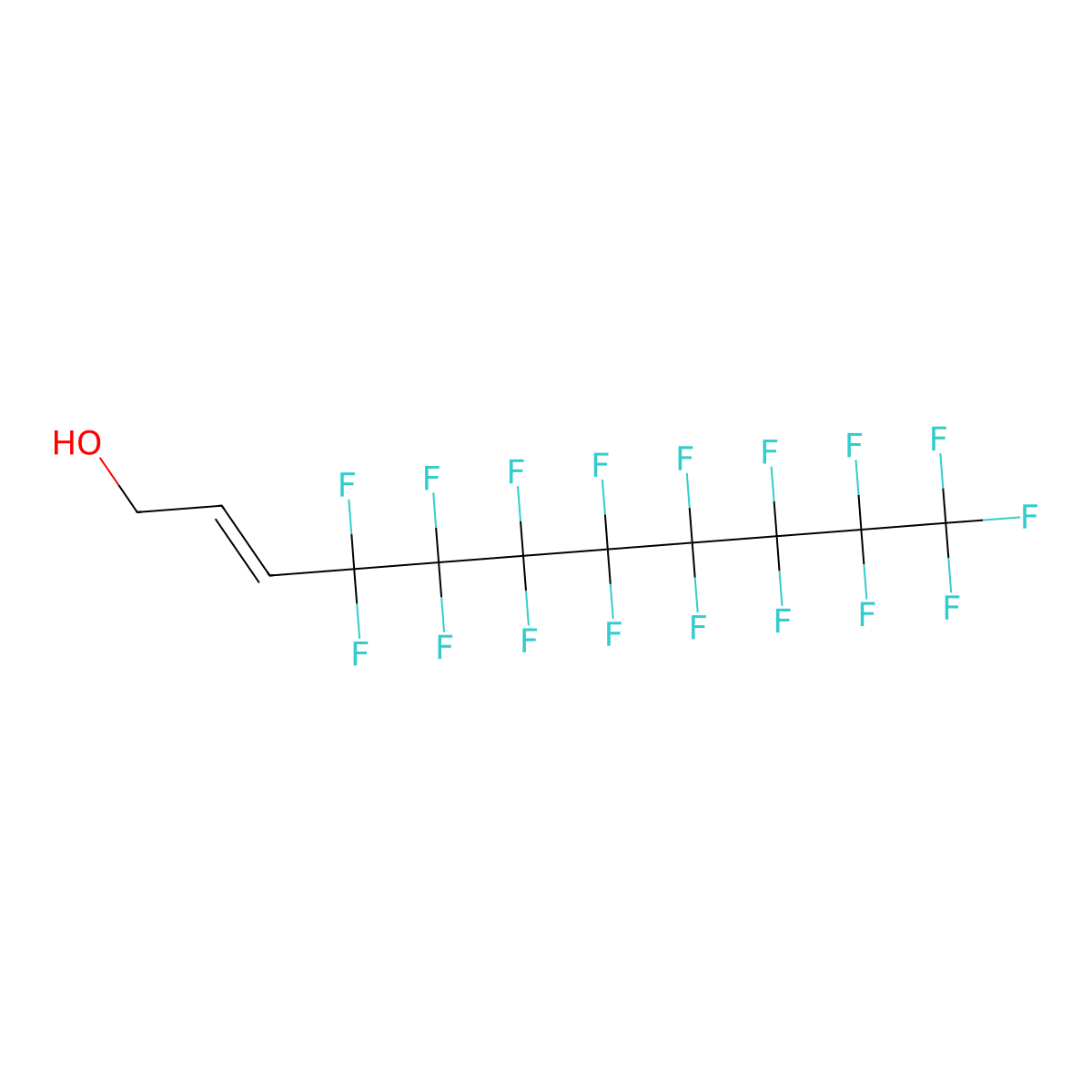 4,4,5,5,6,6,7,7,8,8,9,9,10,10,11,11,11-Heptadecafluoroundec-2-en-1-ol molecular structure, CAS 2340-84-3