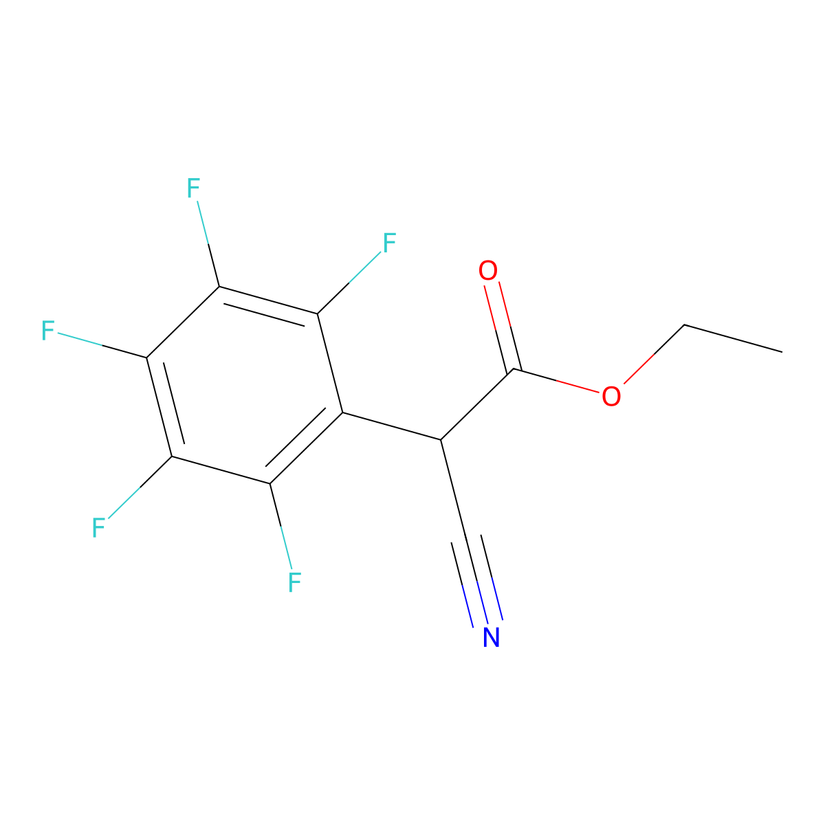 Ethyl 2-cyano-2-(2,3,4,5,6-pentafluorophenyl)acetate molecular structure, CAS 2340-87-6