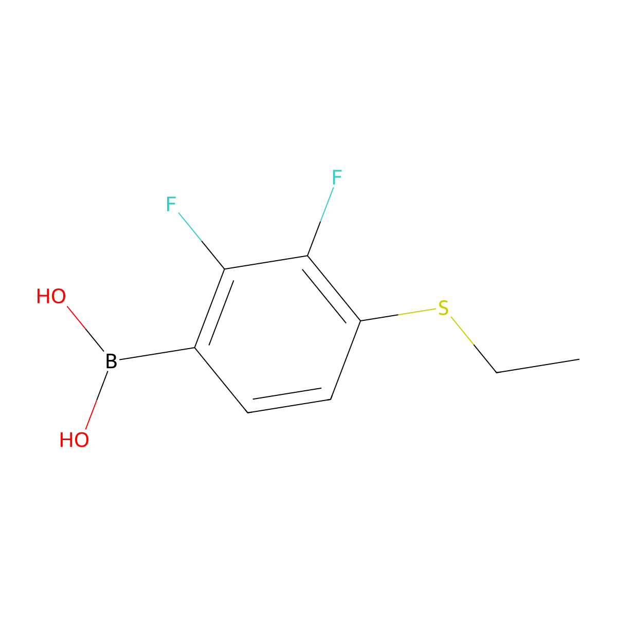 (4-(Ethylthio)-2,3-difluorophenyl)boronic acid molecular structure, CAS 2340233-43-2