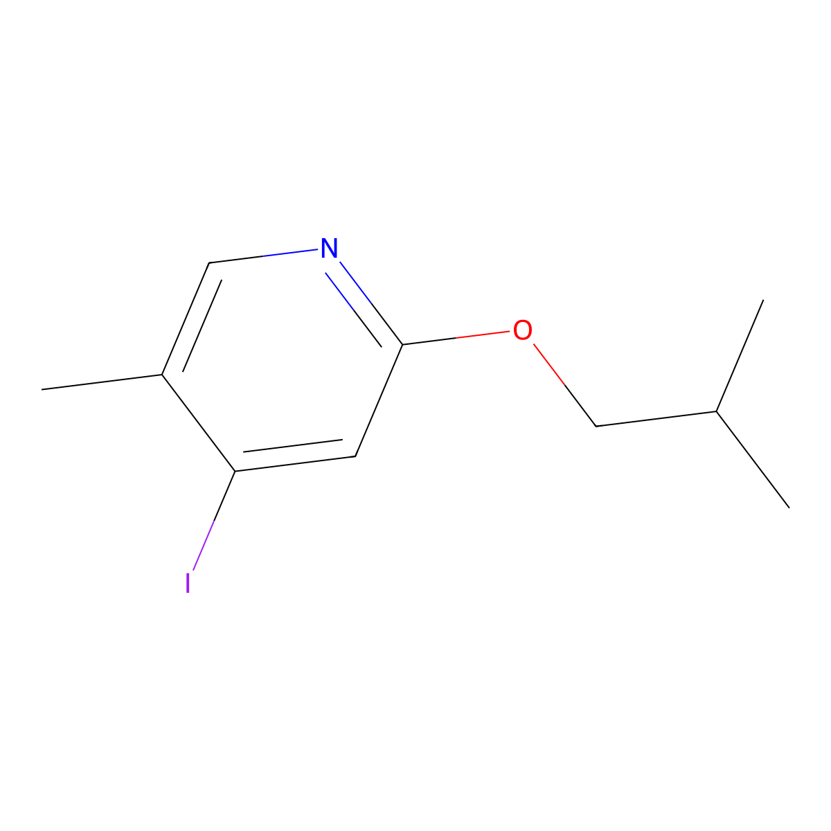 4-Iodo-2-isobutoxy-5-methylpyridine molecular structure, CAS 2340293-35-6