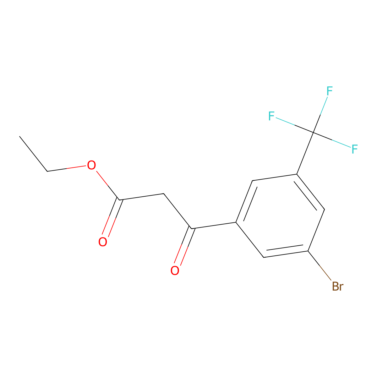 Ethyl 3-(3-bromo-5-(trifluoromethyl)phenyl)-3-oxopropanoate molecular structure, CAS 2340293-53-8