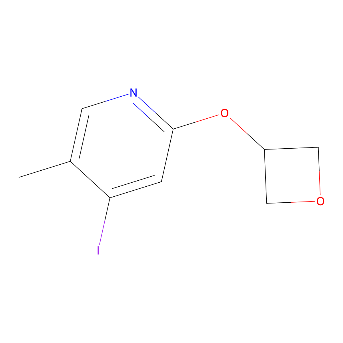 4-Iodo-5-methyl-2-(oxetan-3-yloxy)pyridine molecular structure, CAS 2340293-66-3