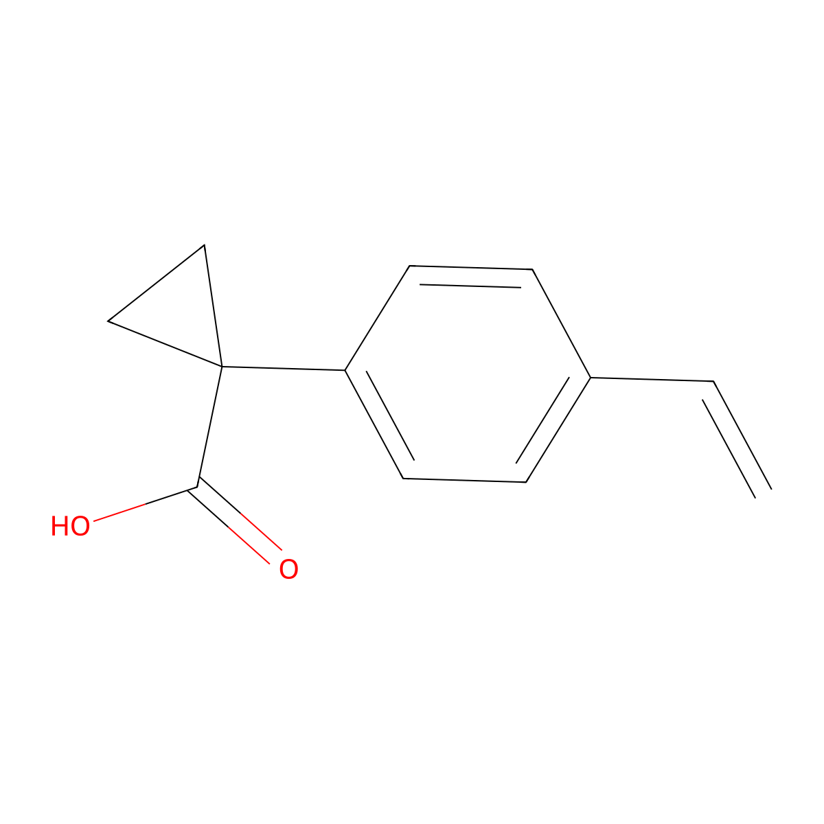 1-(4-Vinylphenyl)cyclopropanecarboxylic acid molecular structure, CAS 2340293-79-8